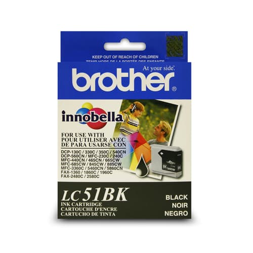 Brother LC51BKS Innobella  Black Ink Cartridge, Standard Yield