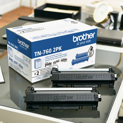 Brother Genuine TN760 2PK High-Yield Black Toner Cartridge Multipack