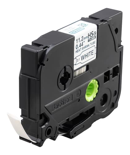 Brother Genuine HSe-231EG Black on White Heat Shrink Tube Tape for P-touch Label Makers, 11.2 mm wide x 1.5 m long