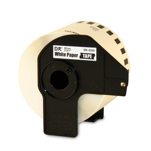 Brother DK-2205 Black/White Continuous Length Paper Tape - 2.4