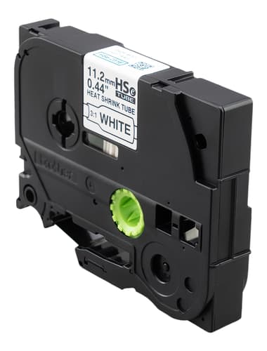 Brother Genuine HSe-231EG Black on White Heat Shrink Tube Tape for P-touch Label Makers, 11.2 mm wide x 1.5 m long