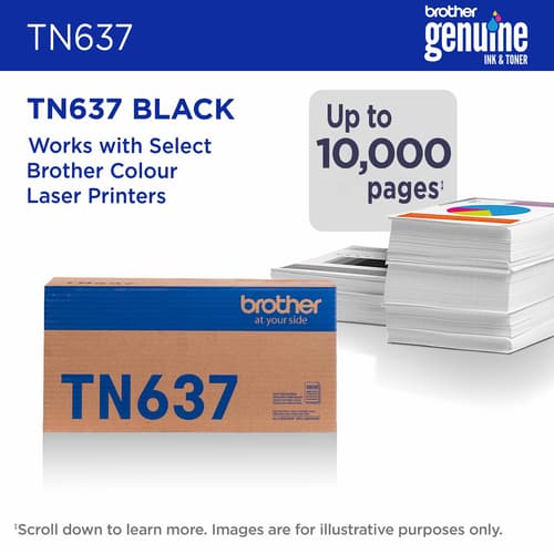 Brother Genuine TN637BK Ultra High Yield Black Toner Cartridge