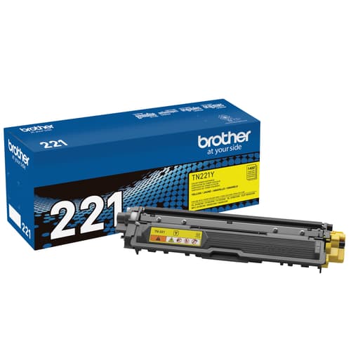 Brother TN221Y Yellow Toner Cartridge, Standard Yield