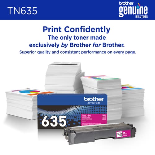 Brother Genuine TN635M Standard Yield Magenta Toner Cartridge