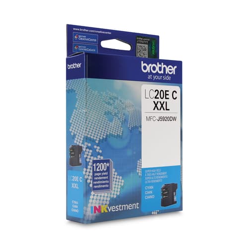 Brother LC20ECS INKvestment Cyan Ink Cartridge, Super High Yield (XXL Series)