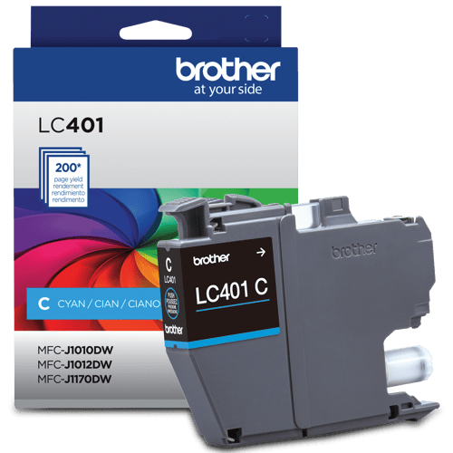 Brother Genuine LC401CS Standard-Yield Cyan Ink Cartridge