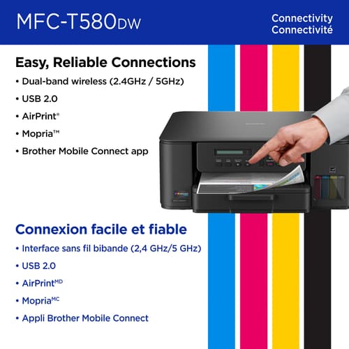 Brother INKvestment Tank MFC-T580DW Wireless Colour Inkjet All-in-One Printer with up to 3 Years of In-Box Ink