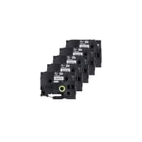 Brother HGE2615PK Black on White HGe 36mm Tape with Standard Adhesive, 8 m   5 Pack