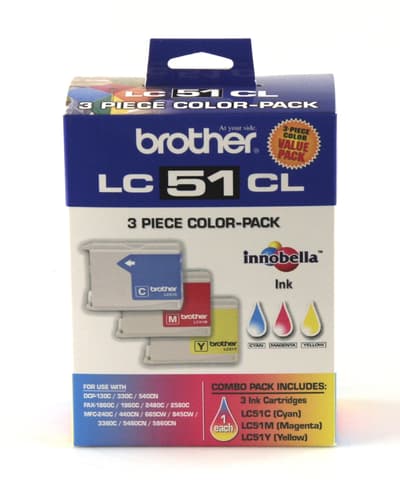 Brother LC513PKS 3-Pack of Innobella  Ink Cartridges Colour (1 each of Cyan, Magenta, Yellow), Standard Yield