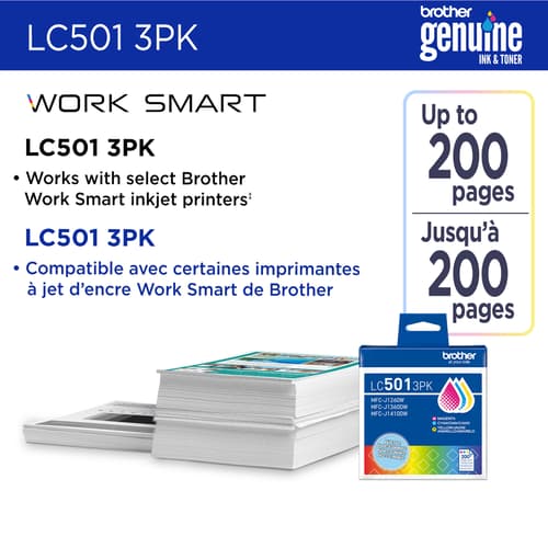 Brother Genuine LC5013PKS Standard Yield Cyan, Magenta, Yellow Ink Cartridges