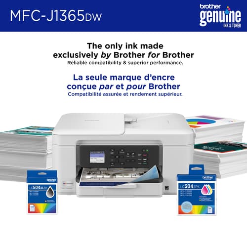 Brother INKvestment MFC-J1365DW Wireless Colour Inkjet All-in-One Printer with Auto Duplex Printing and 1.8” Colour Display