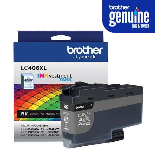 Brother Genuine LC406XLBKS INKvestment Tank High-Yield Black Ink Cartridge