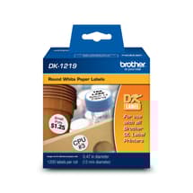 Brother DK1219 Round Paper Labels (1,200 Labels)   0.47&quot; (12 mm) in diameter