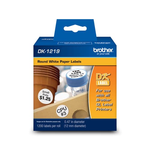 Brother DK-1219 Round Paper Labels (1,200 Labels)   0.47