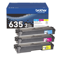 Brother Genuine TN6353PK 3-Pack of Standard Yield Cyan, Magenta, and Yellow Toner Cartridges