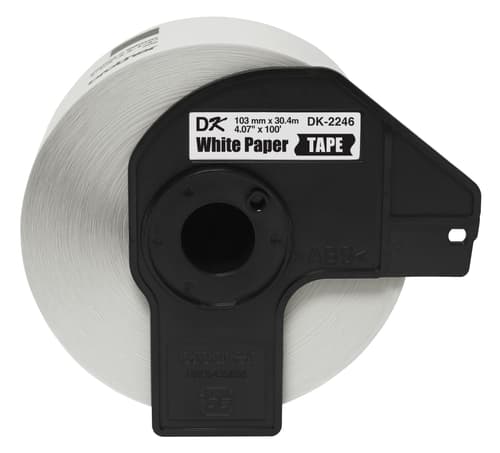 Brother DK-2246 Continuous Paper Tape - 4.07 in. x 100 ft. (103 mm x 30.4 m) Black on White