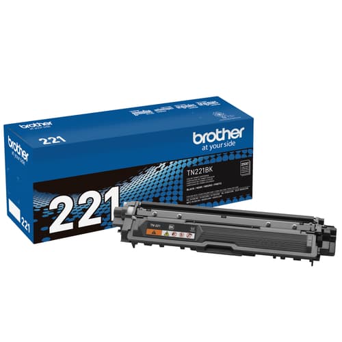 Brother TN221BK Black Toner Cartridge, Standard Yield