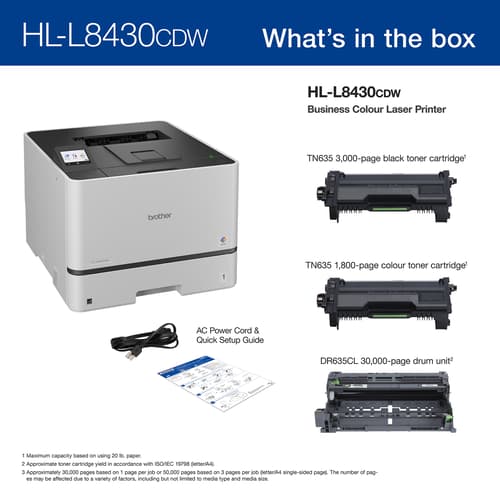 Brother HL-L8430CDW Business Colour Laser Printer with Low-Cost Printing and Wireless Networking
