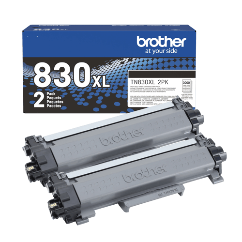 Brother Genuine TN830XL2PK High Yield Black Toner Cartridge 2-Pack for up to 6,000 Pages