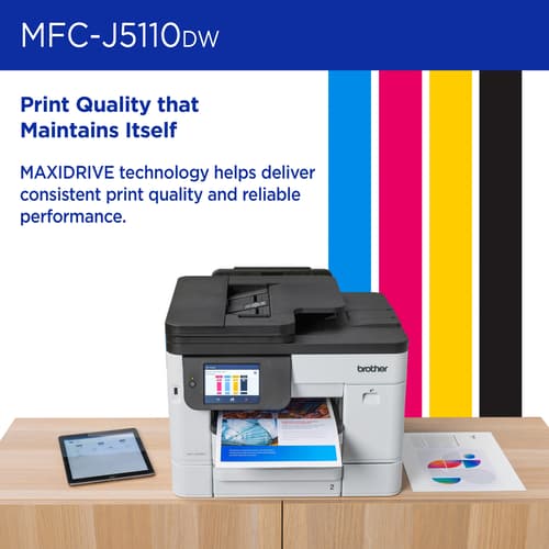 Brother INKvestment MFC-J5110DW Wireless Colour Inkjet All-in-One Printer with 500-sheet paper tray capacity and 4.3” Colour Touchscreen