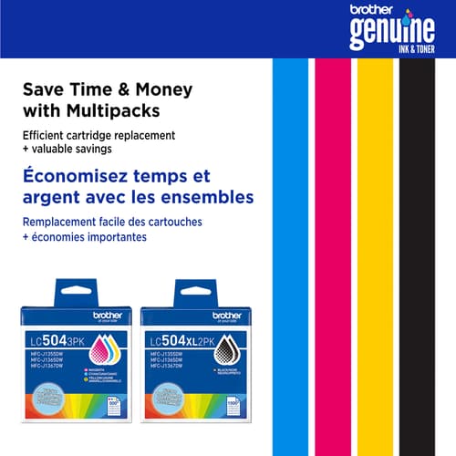Brother Genuine LC504XL2PKS Twin Pack High Yield Black Ink Cartridges