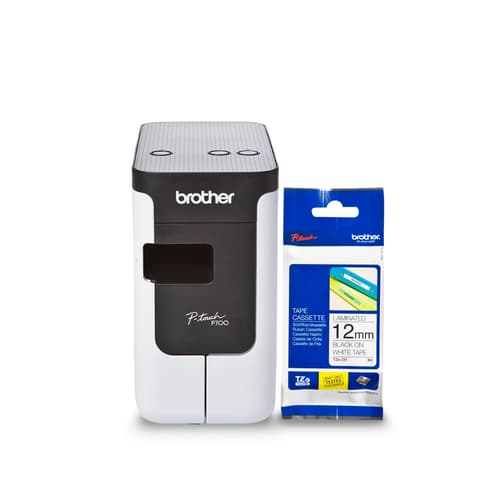 Brother R700TZE231BUND Refurbished PTP700 P-touch PC-Connectable Label Printer and TZE231 Laminated Black on White TZe Tape Bundle
