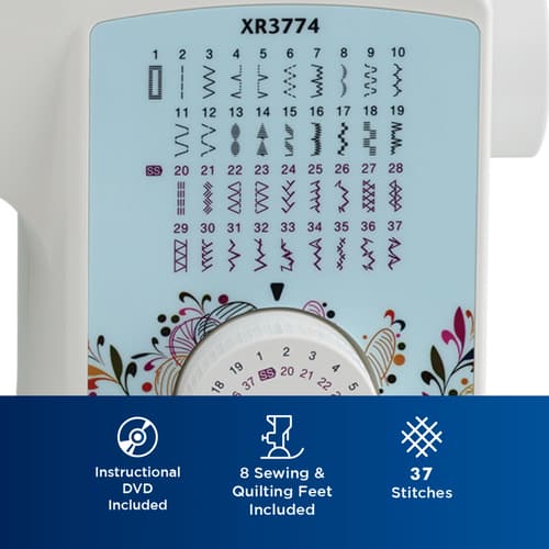 Brother XR3774 37-Stitch Sewing & Quilting Machine with Wide Table