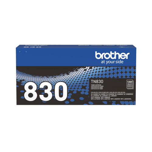 Brother Genuine TN830 Standard Yield Black Toner Cartridge for up to 1,200 Pages