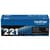 Brother TN221BK Black Toner Cartridge, Standard Yield