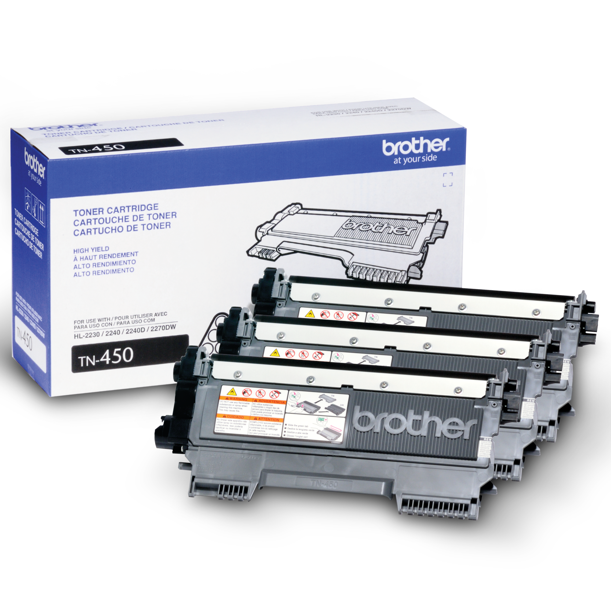 MULTIPACK - Brother Genuine TN4503PK High-Yield Mono Laser Toner Cartridge  3-Pack