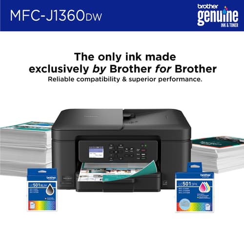 Brother Work Smart MFC-J1360DW Wireless Colour Inkjet All-in-One Printer with Automatic Duplex Printing and 1.8” Colour Display