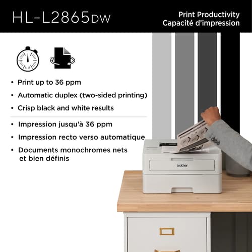 Brother HL-L2865DW Wireless Compact Monochrome Laser Printer