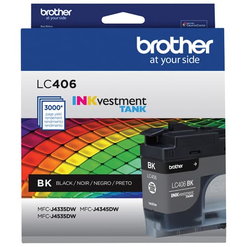 Brother Genuine LC406BKS INKvestment Tank Standard-Yield Black Ink Cartridge