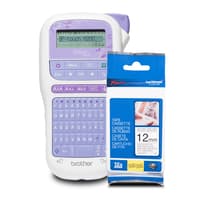 Brother PTH200BP label maker with white TZEAF231 tape bundle