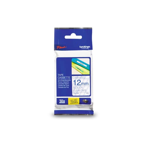 Brother Genuine TZe133 Blue on Clear Laminated Tape for P-touch Label Makers, 12 mm wide x 8 m long