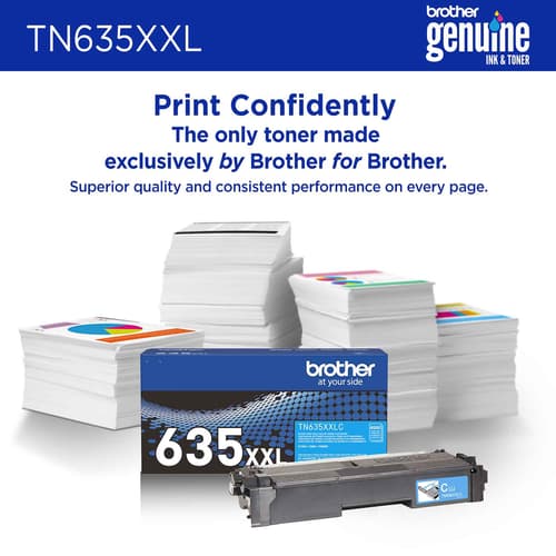 Brother Genuine TN635XXLC Super High Yield Cyan Toner Cartridge