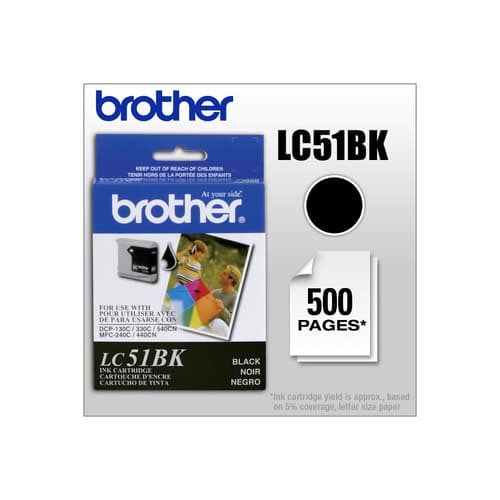 Brother LC51BKS Innobella  Black Ink Cartridge, Standard Yield