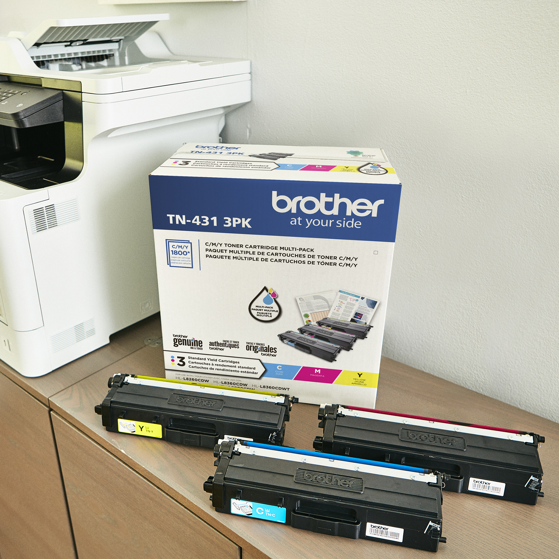 Brother Genuine TN431 3PK Standard-Yield Colour Toner Cartridge