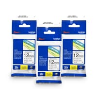 Brother Genuine TZE233PKBUND 3-Pack of TZE231 12 mm Black on White Laminated Tape Bundle