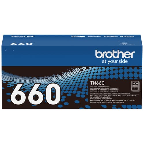 Brother TN660 Black Toner Cartridge, High Yield