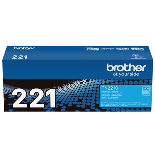 Brother TN221C Cyan Toner Cartridge, Standard Yield