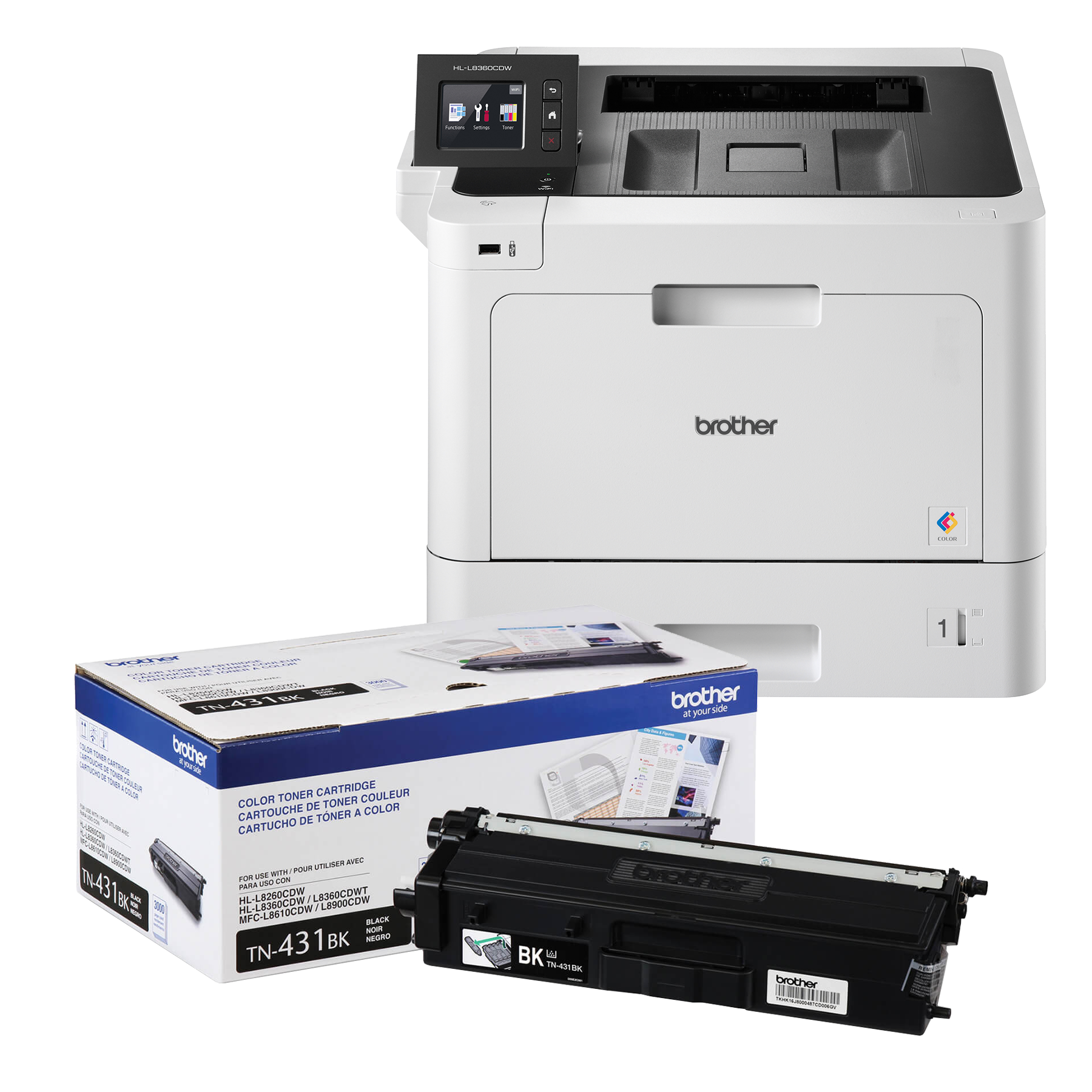 Image of Brother HLL8360CDW Business Colour Laser Printer - BUNDLE