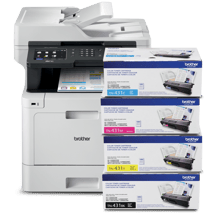 BUNDLE - Brother MFC-L8900CDW Business Colour Laser Multifunction and TN431 Cyan, Magenta, Yellow and Black Toner Cartridges