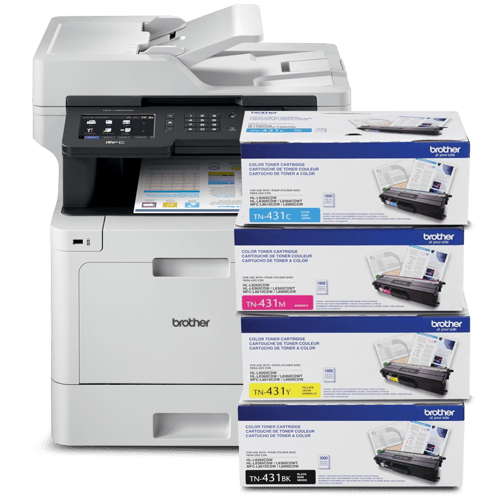 BUNDLE - Brother MFC-L8900CDW Business Colour Laser Multifunction and TN431  Cyan, Magenta, Yellow and Black Toner Cartridges