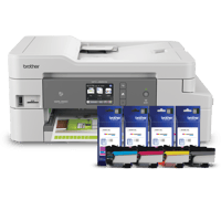 Brother RMFC-J995DW Refurbished INKvestment Tank Colour Inkjet All-in-One Bundle with LC3033CMYK Super High-Yield In-box Ink and Bundled Ink