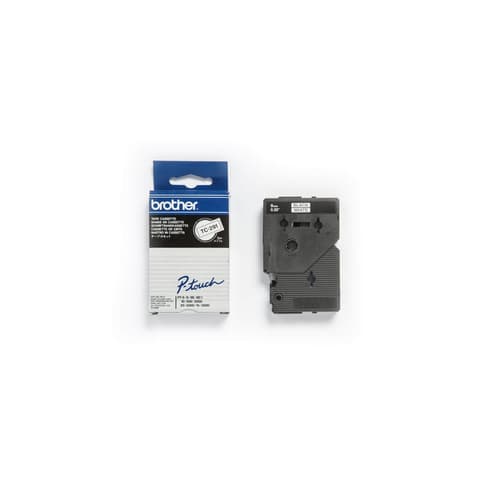 Brother TC291 Black on White 9 mm Tape for P-touch, 7.7 m