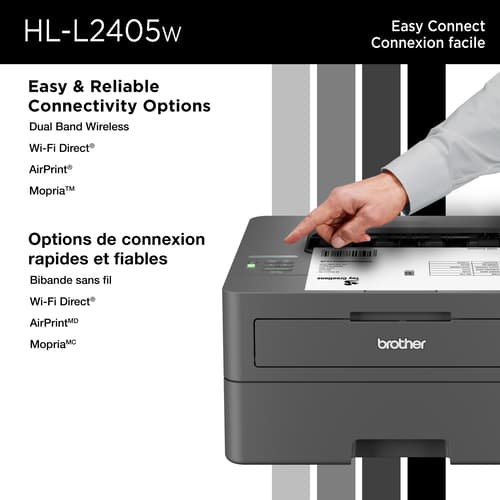 Brother HL-L2405W Refurbished Home Office-Ready Monochrome Laser Printer with 700 Prints In-box with Refresh Subscription Option