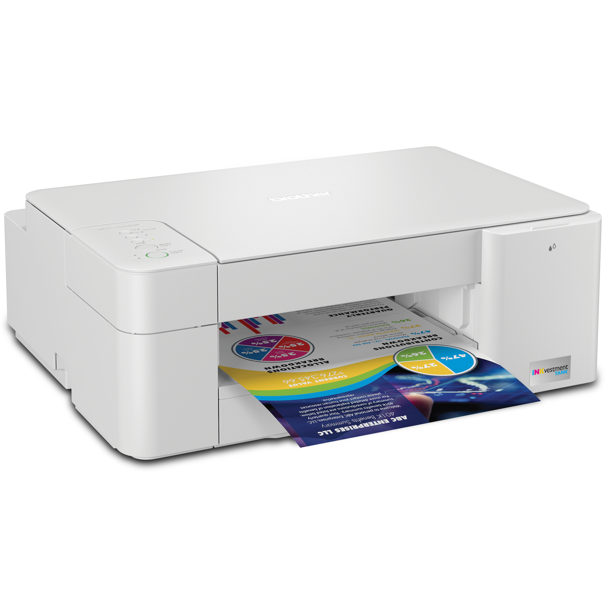 Brother MFC-J1205W - Impresora de inyección de tinta a color INKvestment  Tank, impresora multifunción, inalámbrica, duración de la tinta de la caja