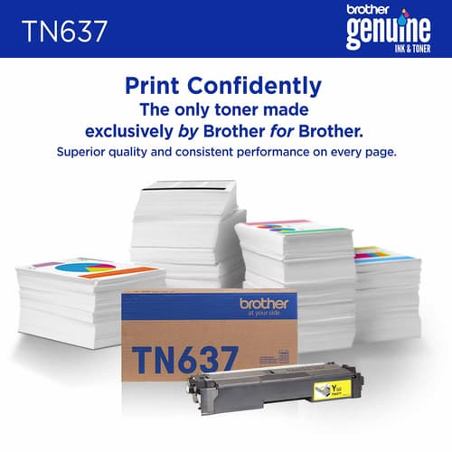 Brother Genuine TN637Y Ultra High Yield Yellow Toner Cartridge