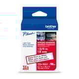 Brother Genuine TZe-S241 Black on White Laminated Tape for TZe-compatible P-touch Label Makers, 18 mm wide x 8 m long